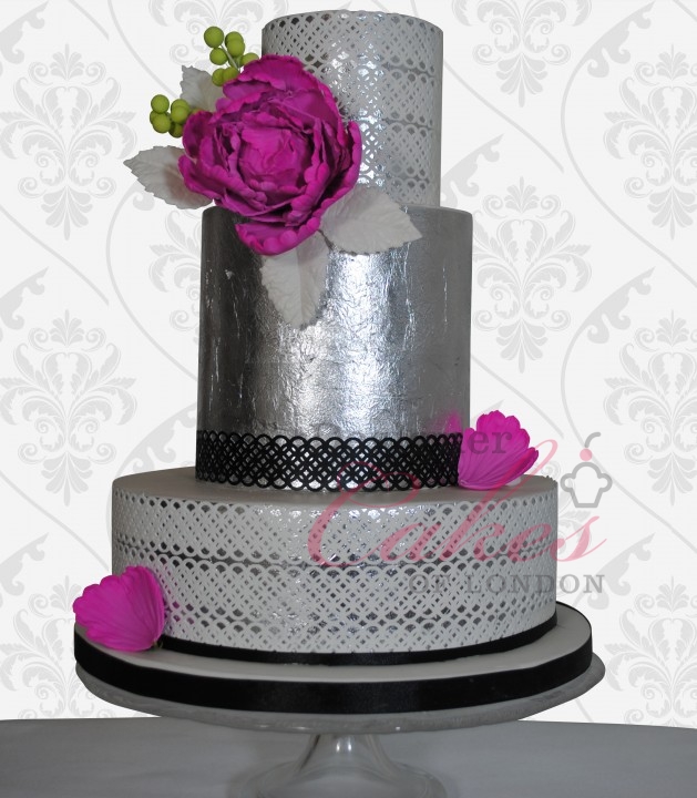 Silver cake for weddings or anniversaries