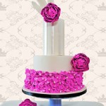 Fushia wedding cake